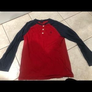Ralph Lauren boys size 14/16 red blue shirt.